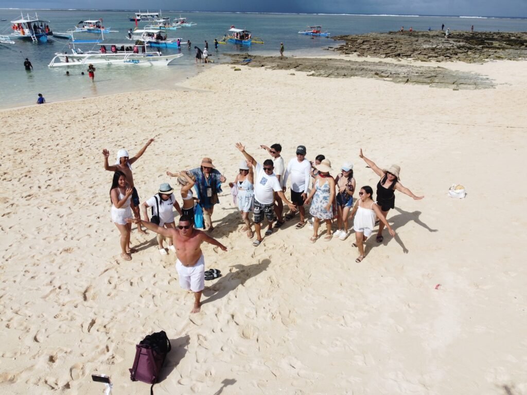 Coral reef and boat, Tri-Island tour
