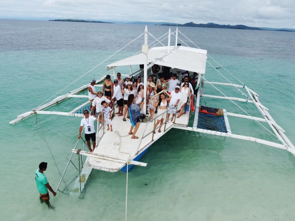 Aerial view of Naked, Daku and Guyam islands, Siargao